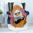 thumbnail image 4 of American Soft Flannel Fleece Throw Blanket, American Bald Eagle National Bird Portrait with Stars and the USA Flag Picture, Cozy Plush for Indoor and Outdoor Use, 50" x 60", Multicolor, by Ambesonne, 4 of 5