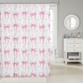 thumbnail image 2 of Manfei Dreamy Princess Bowknot Shower Curtain 72Wx84L,Pink Bow Print Bathroom Shower Curtain, 2 of 5