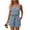 10#Sky Blue, variant on Womens Romper Sleeveless Spaghetti Strap Linen Overalls V Neck Button Front Drawstring Waist Jumpsuit Shorts with Pockets Light Green L