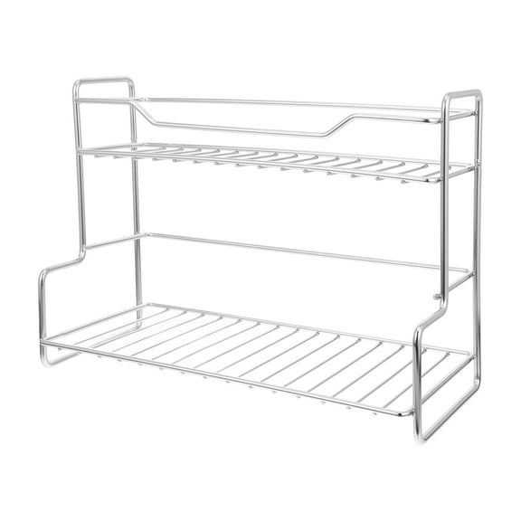 Moluckfu Countertop Storage Shelf for Bathroom Accessories with Silver Finish 1Pcs