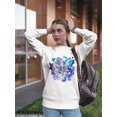 thumbnail image 2 of Cat Head Space Sweatshirt Women -Image by Shutterstock, Female x-Large, 2 of 4