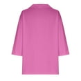 thumbnail image 5 of Womens Blouses Long Sleeve Shirt Women Casual Fashion Solid Color Button T-Shirt Long Sleeves One Shoulder Top Blouse Tops Hot Pink-2 S, 5 of 8