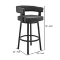 thumbnail image 5 of Swivel Barstool with Curved Open Back and Metal Legs, Dark Gray- Saltoro Sherpi, 5 of 5