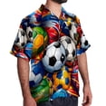 thumbnail image 2 of Football Men's Hawaiian Short Sleeve Printed Button Down Poplin Casual Summer Beach Shirt, Unisex, 2 of 6