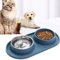 thumbnail image 2 of 2 in 1 Pet Tableware Dogs Water Food Bowl No-Spill Food Water Dispenser Set Cat Slow Eating Bowl, 2 of 9