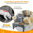 thumbnail image 4 of Howarmer Elevated Dog Bowls 4 Adjustable Heights, Foldable Raised Dog Bowl Stand with Slow Feeder Bowl, Food & Water Bowls for Small Medium Large Dogs and Cats,Gray, 4 of 9