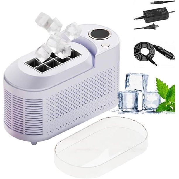 Máquina de hielo de encimera Mini máquina de hielo Portátil Compacta Pequeña máquina de hielo Conveniente Caja de hielo automática Máquina de hielo de mesa con canasta de hielo