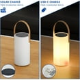 thumbnail image 2 of Solar Table Lamp Outdoor Lantern 2 in 1 Rechargeable Battery Operated Portable LED Cordless Lights with Remote 8 Colors, Waterproof IP44 for Patio Camping Outside/Indoor, 2 of 5