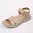 thumbnail image 6 of Eltusu Women Platform Sandals, PU Open Toe Comfort Ankle Strap Dress Sandals Shoes Khaki Size 6.5, 6 of 8