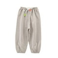 thumbnail image 2 of YWDJ Kids Girls Boys Comfortable Casual Cotton Pants Solid Color Elastic Cuffs Pants Gray 3-4T, 2 of 3