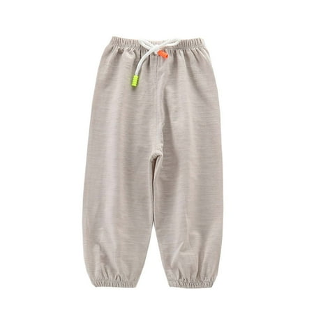 

ZCFZJW Kids Girls Boys Comfortable Casual Drawstring Baggy Cotton Pants Cute Toddler Baby Summer Solid Color Elastic Cuffs Pants Gray 3-4 Years