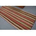 thumbnail image 4 of Area Kilim, Vintage Kilim, Turkish Kilim, Oushak Kilim, 41x100 inches Brown Kilim, Outdoor Kilim, Bedroom Kilim, 11618, 4 of 10