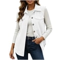 thumbnail image 2 of Corduroy Vest Women Button Up Fall Winter Sleeveless Jacket Classic Comfortable Layering Wasitcoat, 2 of 7