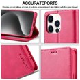 thumbnail image 7 of for iPhone 16 Pro Flip Wallet Case, Classic Card Slots Kickstand Strong Magnetic Premium PU Leather Drop Protective Shockproof Phone Case for iPhone 16 Pro, Rose, 7 of 7