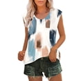 thumbnail image 2 of Sentmoon Tenues Décontractées pour Femmes Col Rond Débardeurs Décontractés Mode Imprimé Sans Manches T-Shirts Été 2025 pour Adolescentes Beige S, 2 of 5
