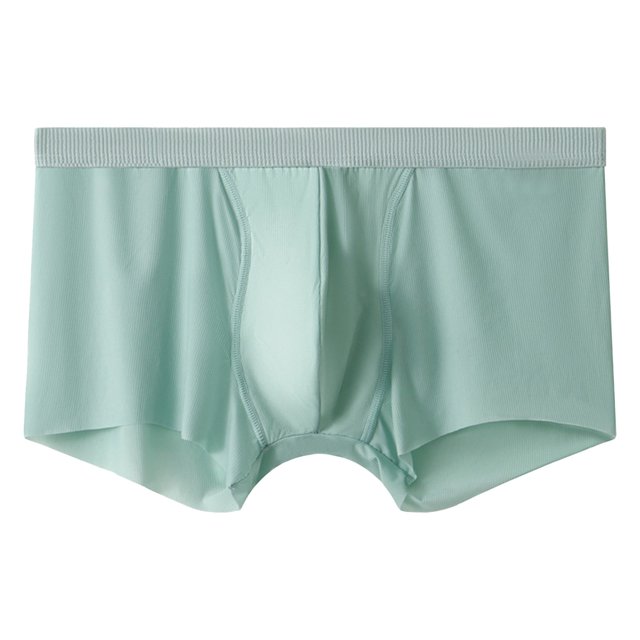 Ropa Interior Para Hombre, Ropa Interior De Seda De Hielo, Ropa Interior Plana Con Esquinas, Pantalones Cuadrángulo Finos Y Transpirables Sin Encabezado