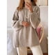 thumbnail image 4 of Suéteres de Cuello Alto de Gran Tamaño para Mujer, Jerseys de Punto Grueso de Larga, Ropa de Moda de Invierno, Otoño Caqui L, 4 of 10
