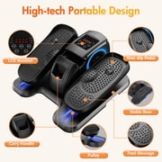 Baokaler Under Desk Elliptical, Electric Leg Exerciser while Sitting for Seniors, 12 Speeds,Black
