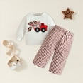 thumbnail image 2 of Boys Clothes 2pcs Little Boy Color Block Sweatshirts Jogger Pants Fall Winter Clothes, 2 of 7