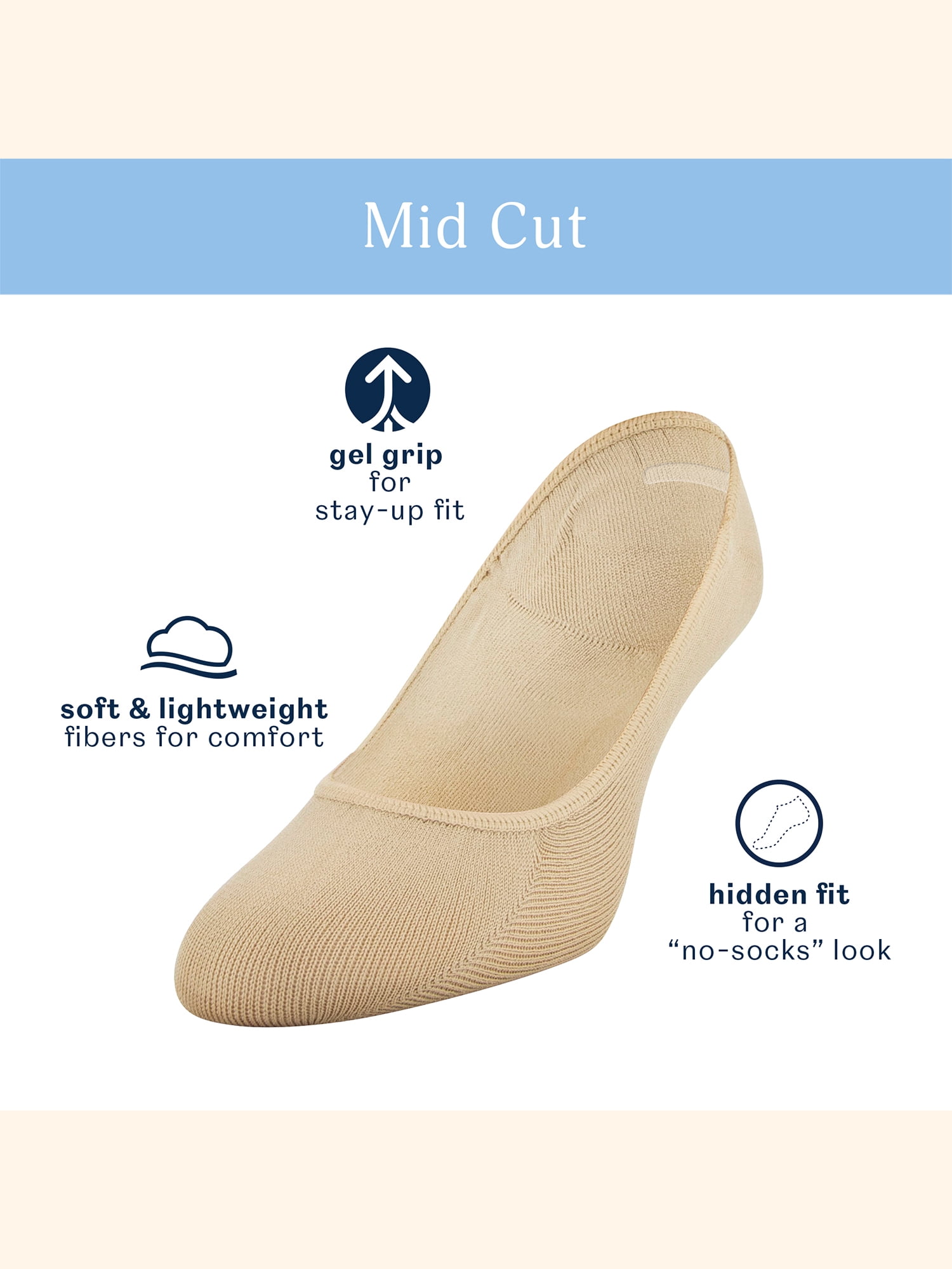 Peds Women's Lightweight Low Cut No Show Socks, 12 Pairs