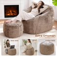 thumbnail image 6 of Bean Bag Chair Bean Bag Chairs for Adults Comfy Beanbag Chair with Spacious Design Giant Bean Bag Couch with Armrest Large Bean Bag Chair with Filler for Living Room Bedroom (Khaki), 6 of 8
