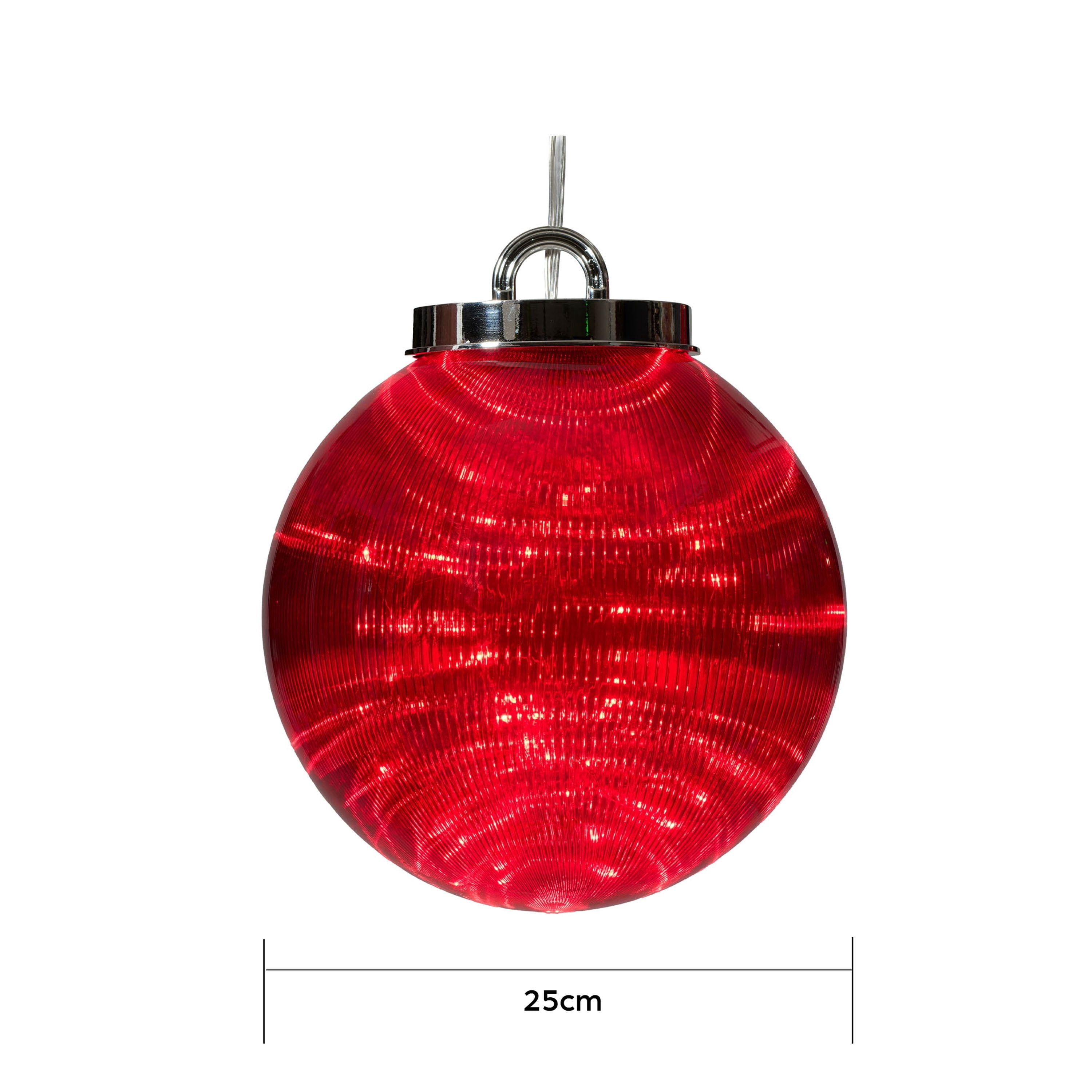 Indoor/Outdoor LED 8-Function Shatterproof Christmas Ornament Decoration with 100 LED Lights, Red, 11.8", by Holiday Time