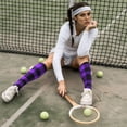 thumbnail image 6 of Rateoe Purple Buffalo Plaid Pattern Women’s Knee High Crew Socks,Trouser Socks Comfortable, Breathable, Moisture-Wicking and Soft, 6 of 6