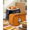 thumbnail image 4 of Christmas Gnomes Toaster Cover 2 Slice, Small Kitchen Appliance Covers, Winter Xmas Snowflakes Textured Orange Toaster Oven Cover with Loop, Bread Machine Cover Polyester Dust Cover Protection, 4 of 4