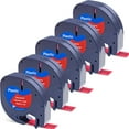 thumbnail image 1 of FZC-5PK Compatible with Dymo LetraTag Refills 91333 Plastic Red Label Tape Cartridge for DYMO LT-100H, LT-100T, LT-110T, QX 50 Label Maker, 1/2 Inch(12m) x 13Feet(4m), 1 of 4
