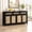 Black, variant on PieDle 63'' Sideboard Buffet Cabinet, Rattan Entryway Storage Cabinet with 3 Drawers, 4 Doors, Adjustable Shelves for Dining Room