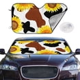 thumbnail image 3 of Lsque Sunflower Cow Car Windshield Sun Shade | Accordion Folding Style Auto Shade for Car Truck SUV Van | Blocks UV Rays Sun Visor Protector | Small, 3 of 7