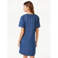 thumbnail image 3 of Free Assembly Women's Lace Up Mini Shift Dress with Short Sleeves, Sizes XS-XXXL, 3 of 6
