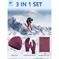 thumbnail image 4 of Deago Winter Beanie Hat Scarf Touchscreen Gloves Set for Men and Women, Beanie Gloves Neck Warmer Set with Warm Knit Fleece Lined (Rose Red), 4 of 8