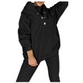 thumbnail image 4 of Women's Three Piece Tracksuit Set - Hoodie Vest Sweatpants Solid Color Outfit - Polyester Cotton Blend, Medium Thickness, Casual Sports Style for All Occasions, 4 of 8