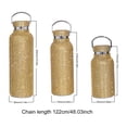 thumbnail image 2 of 750ml Diamond Thermos Bottle with Chain, Rhinestone Vacuum Cup, Glitter Water Bottle Girl Women Gift (Gold), 2 of 7
