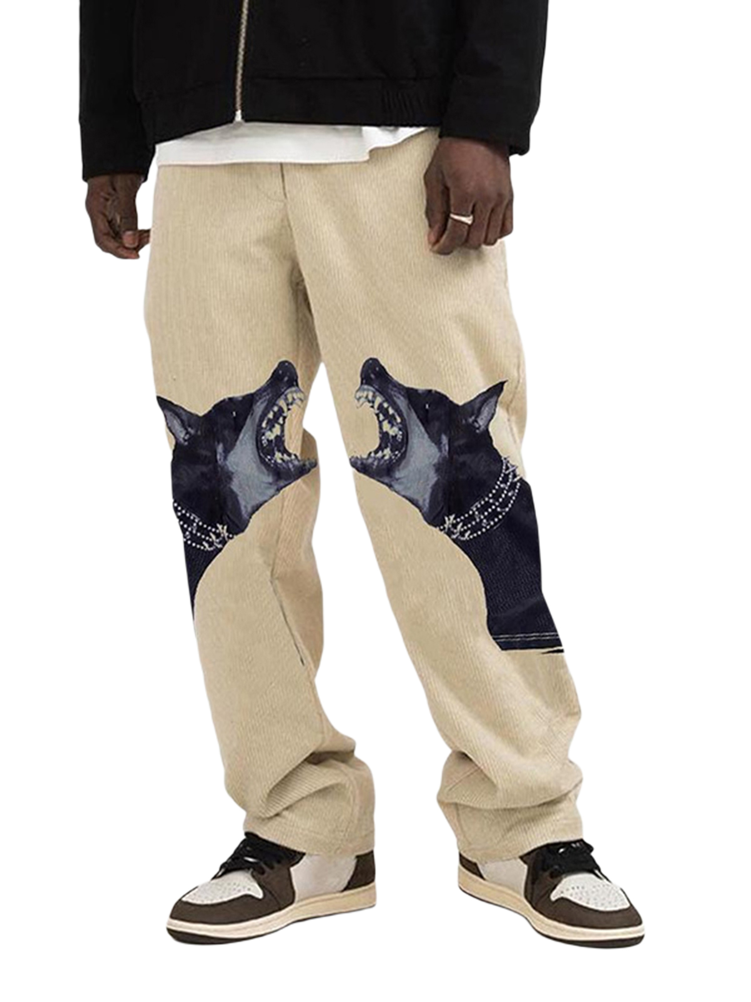 Xiaodriceee Men Animal Print Pants 
