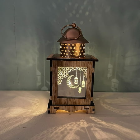 

GiliGiliso Clearance Decorative Lamps For Ramadan Holiday Lighting Iron Wooden Led Luminous Decorative Wind Lamps For Festivals