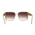 thumbnail image 4 of Womens Slick Minimal Squared Retangle Designer Fashion Sunglasses Beige Brown, 4 of 4