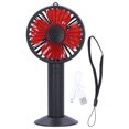 thumbnail image 1 of Ventilador eléctrico de mano Herramienta de enfriamiento recargable por USB ajustable de 4 aspas y 3 velocidades con baseNegro, 1 of 5