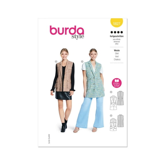 Burda Style Sewing Pattern 5827 -Misses' Vest, Size: A (10-20)
