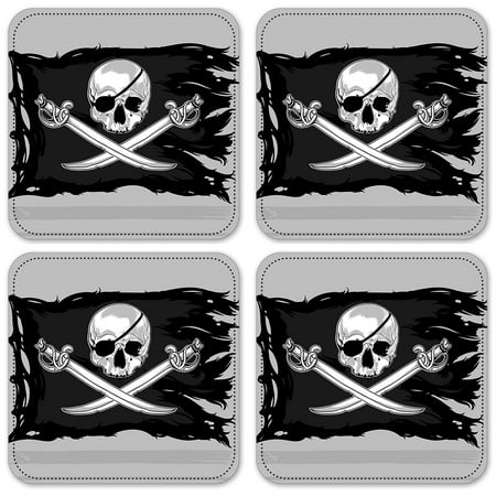 

Vinyl Drink Coasters - Set of 4 - Pirate Flag