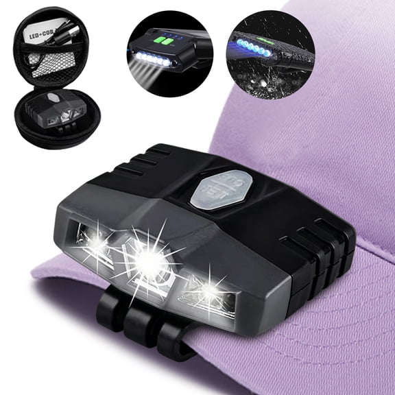Rongsi Ultra Bright Mini Hands Free Cree LED Clip on Cap Light - Rechargeable Waterproof Hat Light Flashlight Portable Headlamp for Fishing Camping Hand Work Baseball Caps