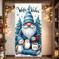 thumbnail image 2 of Decorative Design Winter Wishes Snowman Banner for Holiday Season Indoor Decoration Party Background, 2 of 9
