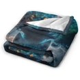 thumbnail image 2 of Mystic Wolf Tree Gold Eyes Fantasy Fleece Blanket Throw Lightweight Blanket Super Soft Cozy Bed Warm Blanket for Living Room/Bedroom All Season,Gift,80"x60", 2 of 6