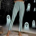 thumbnail image 5 of YOIAVAIOY Leggings for Women Striped High Waisted Stretch Yoga Pants Novelty Halloween Clothes Gym Casual Bottom Mint Green L, 5 of 10