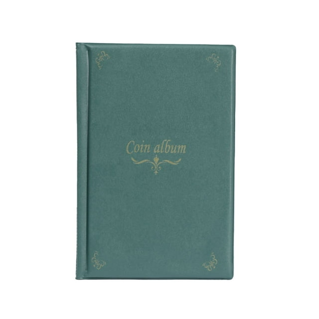 Bearachild Hoja de álbum de monedas Libro de colección de conmemorativo Caja de adornos de almacenamiento de dinero Verde