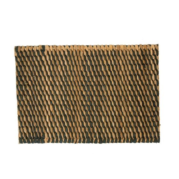 Dash Smoke Gray Woven Natural Material Single Placemat, 13" x 19"