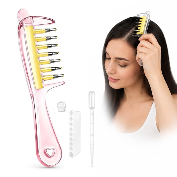 Refillable Scalp Oil Applicator Comb, Leak Proof Dispenser with Scalp Massage Brush for Hair Oils and Serums, Hair Care, Travel and Home Use