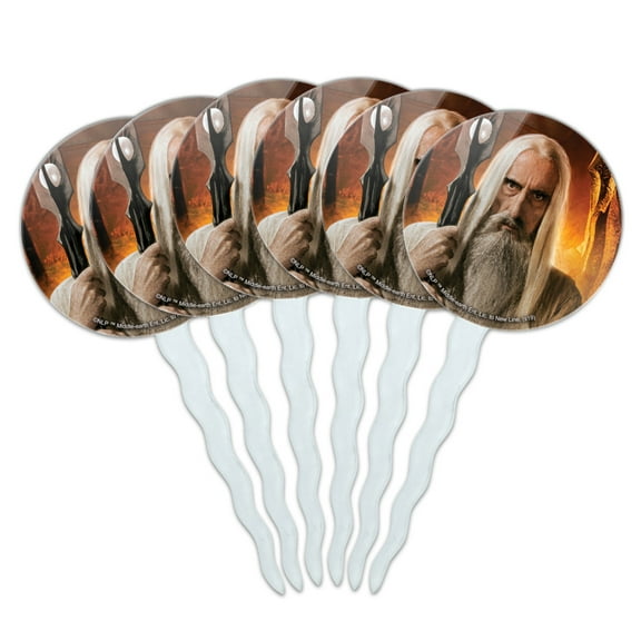 The Lord of the Rings Saruman Character Cupcake Picks Toppers Decoration Set of 6