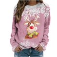 thumbnail image 1 of Sudaderas de Cuello Redondo de Navidad Para Mujer Moda Casual Manga Larga Estampado Tops Blusa Odeerbi ODB191283, 1 of 5